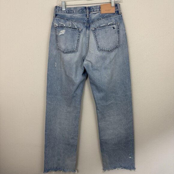Moussy Vintage Jeans Women Japanese Howa Distressed Sz 28 Light Wash Button Fly - Picture 3 of 15